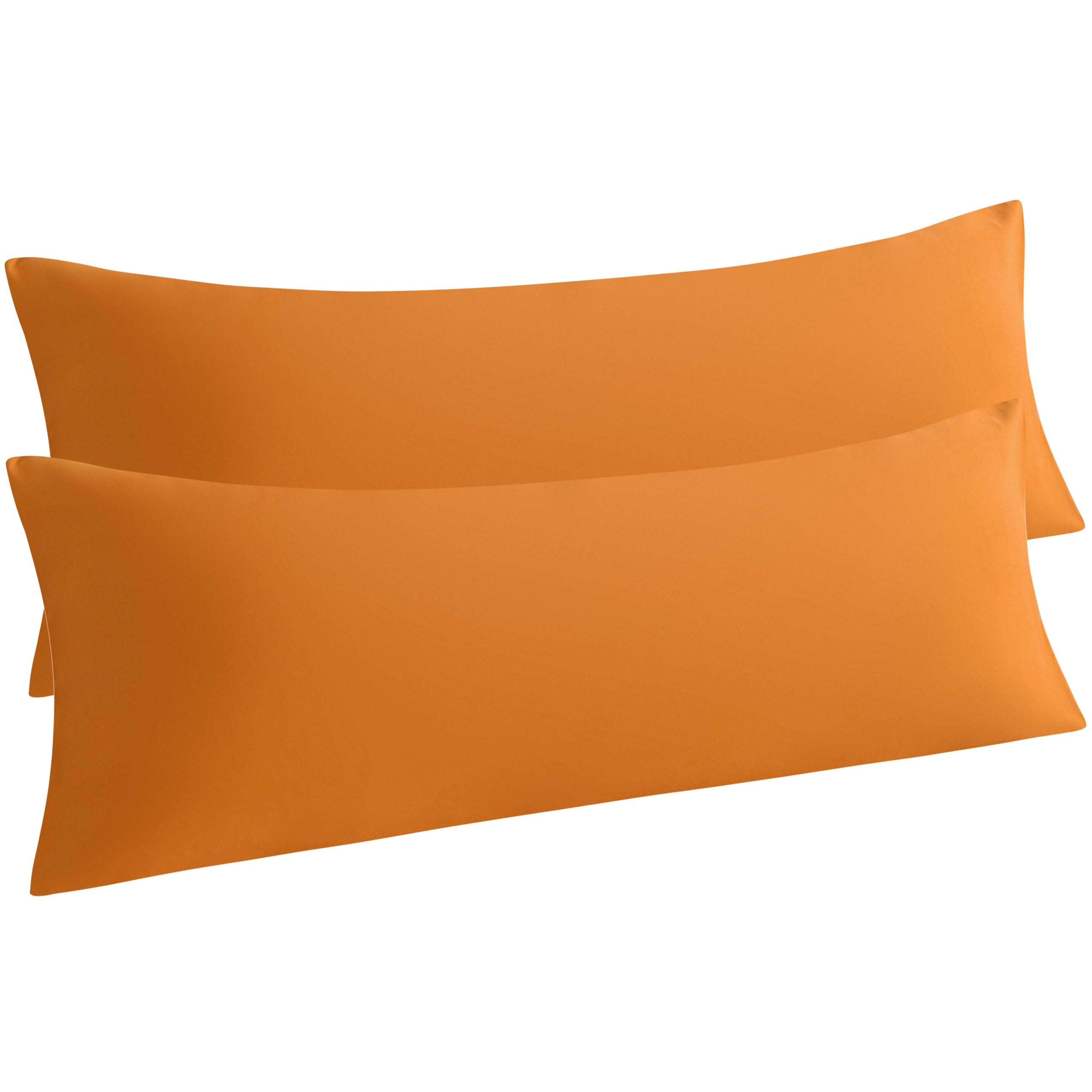 Ntbay Body Pillow Cases Set Of 2, 2 Pack Brushed Microfiber 20X54 Pillow Cases, Soft, Wrinkle, Fade, Stain Resistant Pale Orange